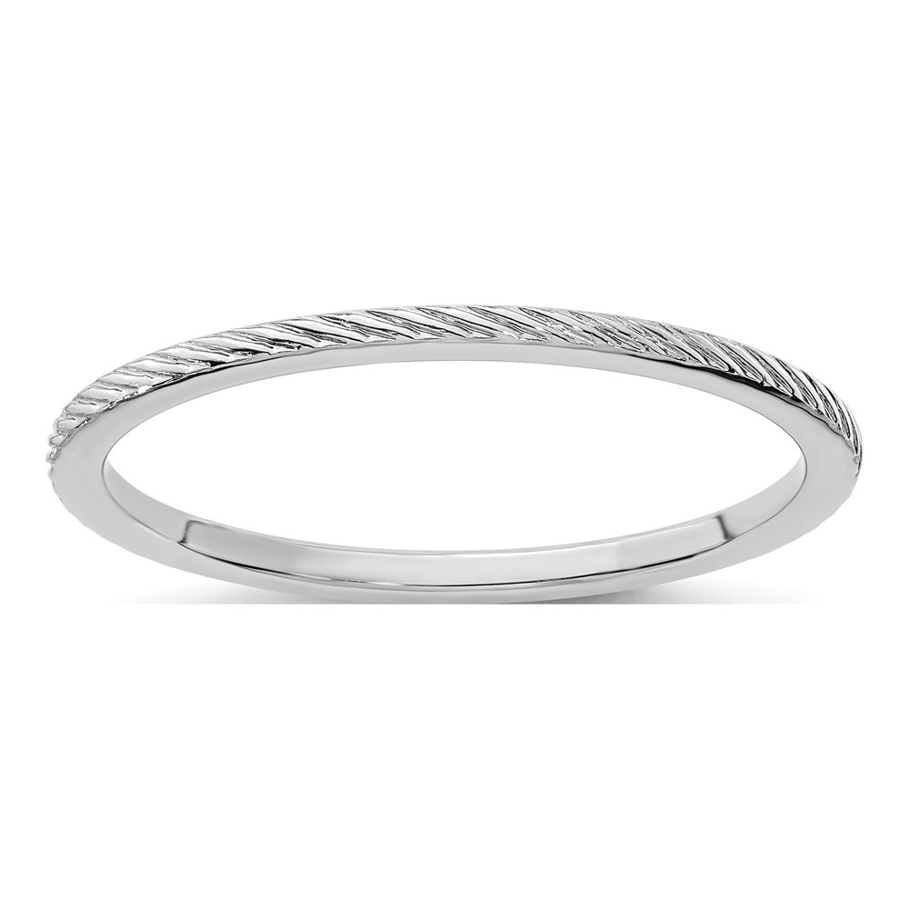 10K White Gold 1.2mm Twisted Stackable Band