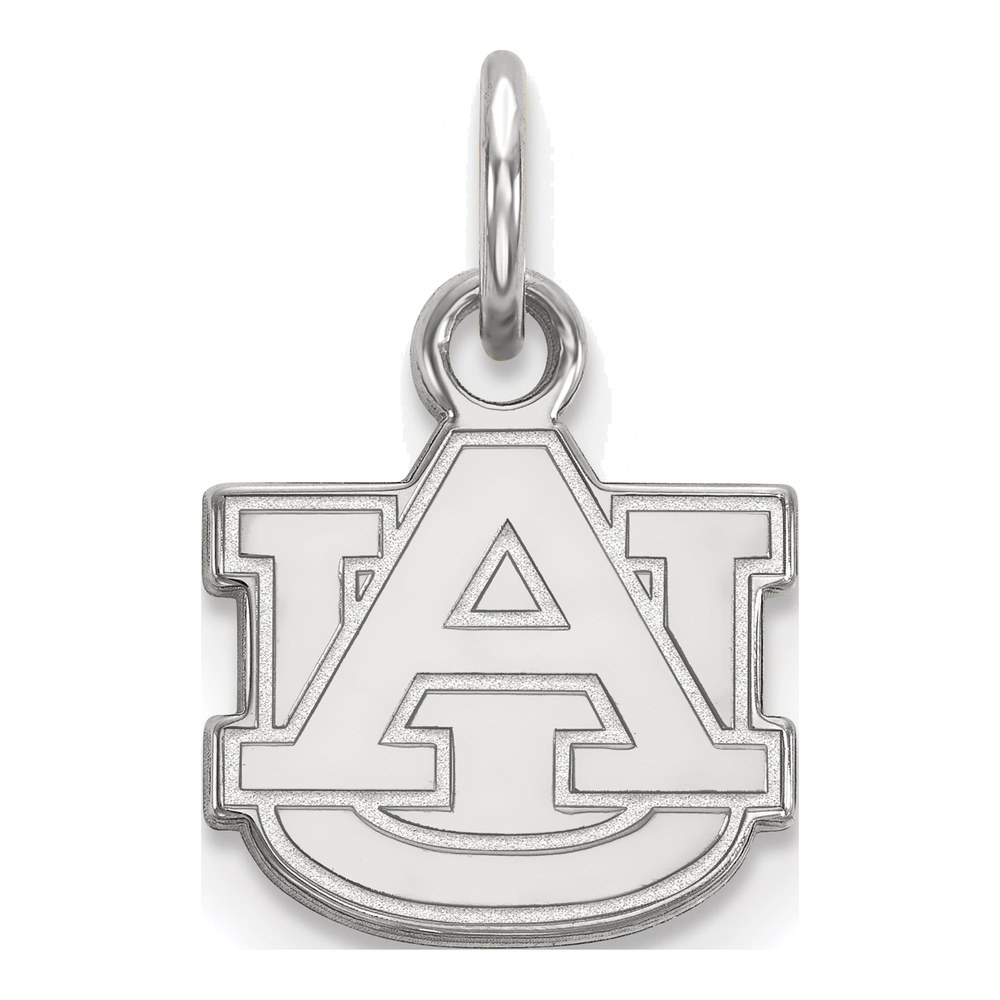Auburn University 10K White Gold A-U Extra Small Pendant