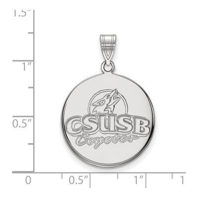 CSU San Bernardino Coyotes Silver Disc Pendant – view 2