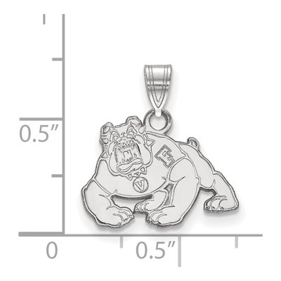 California State University Fresno 10K White Gold Bulldog Small Pendant – view 2