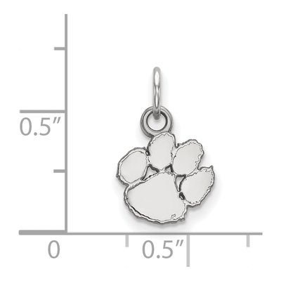 Clemson University 10K White Gold Tiger Paw Extra Small Pendant – view 2