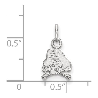 East Carolina University 10K White Gold Pirate Extra Small Pendant – view 2