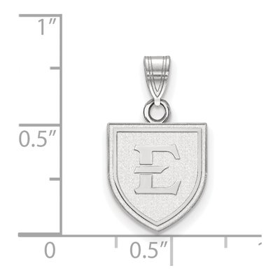East Tennessee State University 10K White Gold Small Shield Letter E Pendant – view 3