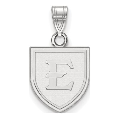 East Tennessee State University 10K White Gold Small Shield Letter E Pendant