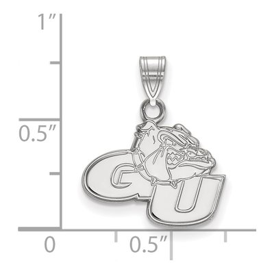 Gonzaga University 10K White Gold G-U Bulldog Small Pendant – view 2