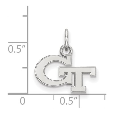 Georgia Institute of Technology 10K White Gold G-T Extra Small Pendant – view 2