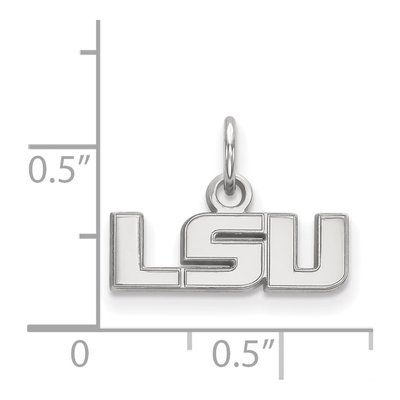 Louisiana State University 10K White Gold L-S-U Extra Small Pendant – view 2