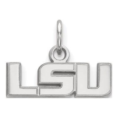 Louisiana State University 10K White Gold L-S-U Extra Small Pendant