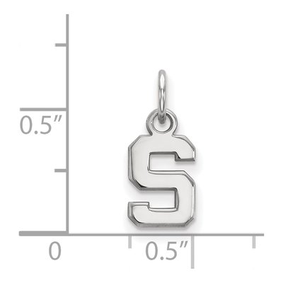 Michigan State University 10K White Gold Extra Small Letter S Pendant – view 2