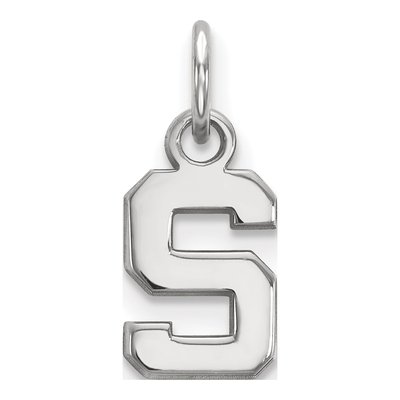 Michigan State University 10K White Gold Extra Small Letter S Pendant