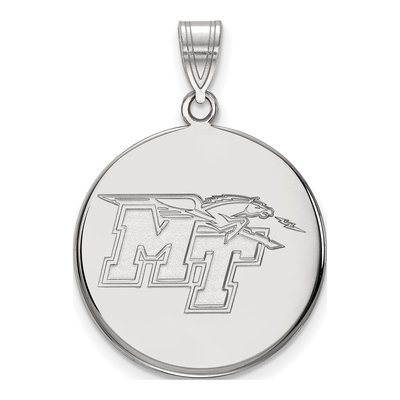 Middle Tennessee State University 10K White Gold Large Disc Pendant