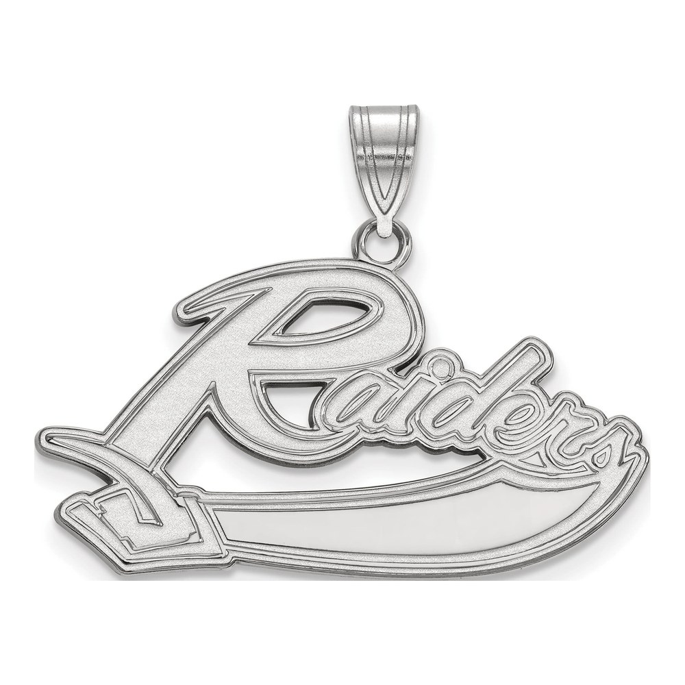 10K White Gold Rhodium-Plated Logoart Mt Union College Raiders Large Pendant