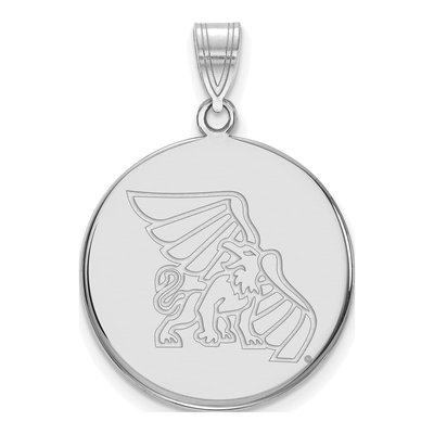 Missouri Western State University 10K White Gold Griffon Large Disc Pendant