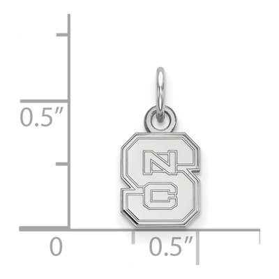 North Carolina State University 10K White Gold N-C-S Extra Small Pendant – view 2