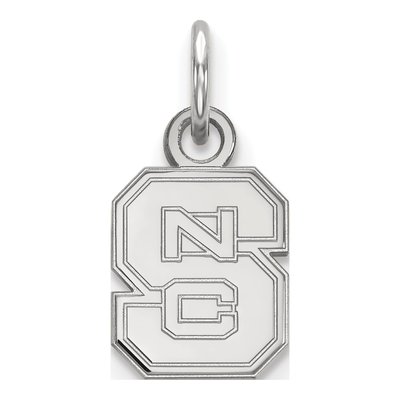 North Carolina State University 10K White Gold N-C-S Extra Small Pendant
