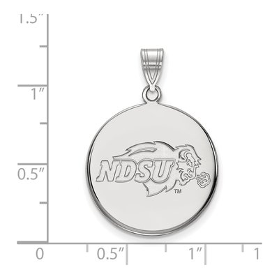 North Dakota State University 10K White Gold Large Disc Pendant – view 2