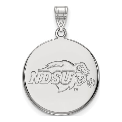 North Dakota State University 10K White Gold Large Disc Pendant