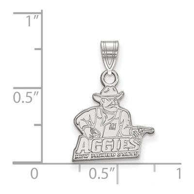 New Mexico State University 10K White Gold Aggies Small Pendant – view 2