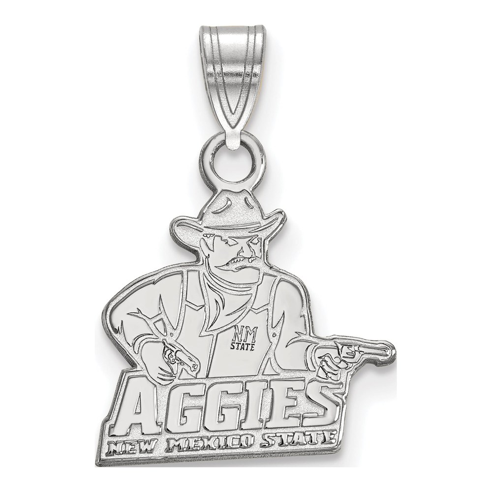 New Mexico State University 10K White Gold Aggies Small Pendant