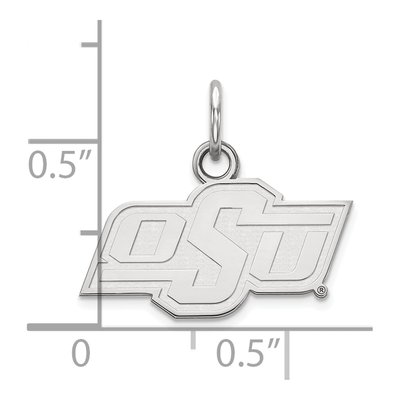 Oklahoma State University 10K White Gold O-S-U Extra Small Pendant – view 2