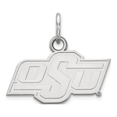 Oklahoma State University 10K White Gold O-S-U Extra Small Pendant