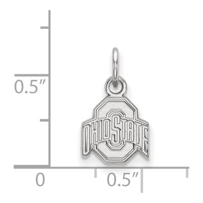 Ohio State University 10K White Gold Buckeyes Extra Small Pendant – view 2