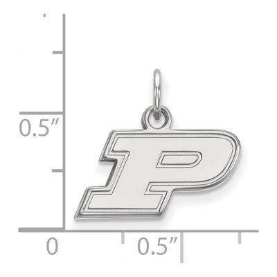 Purdue University 10K White Gold Extra Small Letter P Pendant – view 2