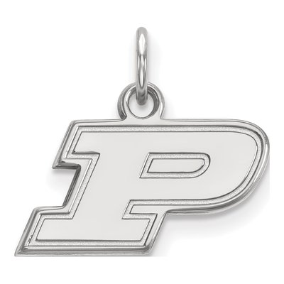 Purdue University 10K White Gold Extra Small Letter P Pendant
