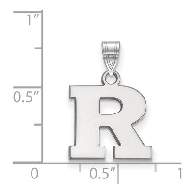 Rutgers University 10K White Gold Small Letter R Pendant – view 2
