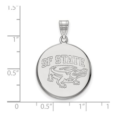 San Francisco State University 10K White Gold Large Disc Pendant – view 2