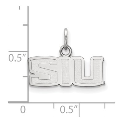Southern Illinois University 10K White Gold S-I-U Extra Small Pendant – view 2