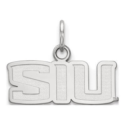 Southern Illinois University 10K White Gold S-I-U Extra Small Pendant