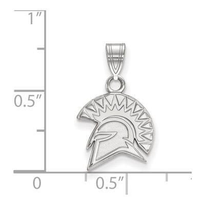 San Jose State University 10K White Gold Spartan Small Pendant – view 2