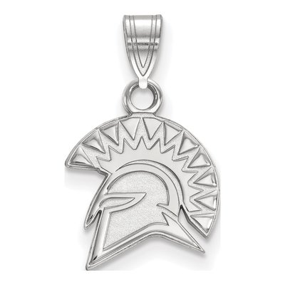 San Jose State University 10K White Gold Spartan Small Pendant