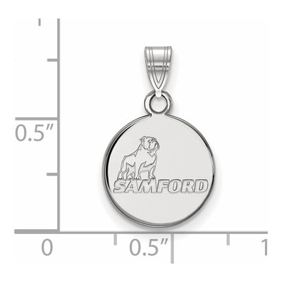 Samford University 10K White Gold Small Disc Pendant – view 2