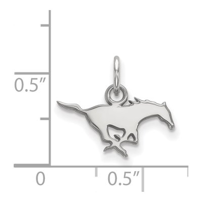 Southern Methodist University 10K White Gold Mustang Extra Small Pendant – view 2