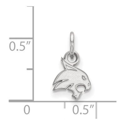 Texas State University 10K White Gold Bobcat Extra Small Pendant – view 2