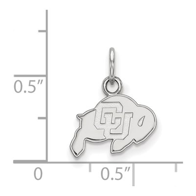University of Colorado 10K White Gold Buffalo Extra Small Pendant – view 2