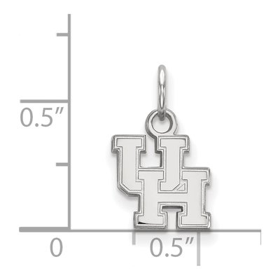 University of Houston 10K White Gold U-H Extra Small Pendant – view 2