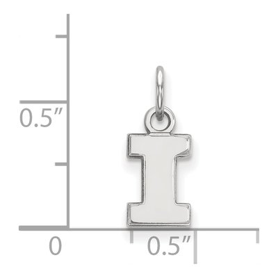 University of Illinois 10K White Gold Letter I Extra Small Pendant – view 2