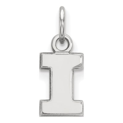 University of Illinois 10K White Gold Letter I Extra Small Pendant