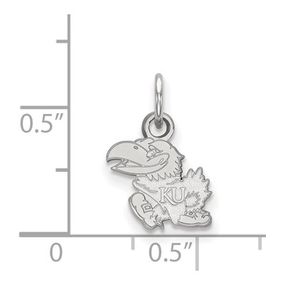 University of Kansas 10K White Gold Jayhawk Extra Small Pendant – view 2