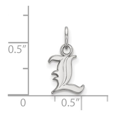 University of Louisville 10K White Gold Extra Small Letter L Pendant – view 2