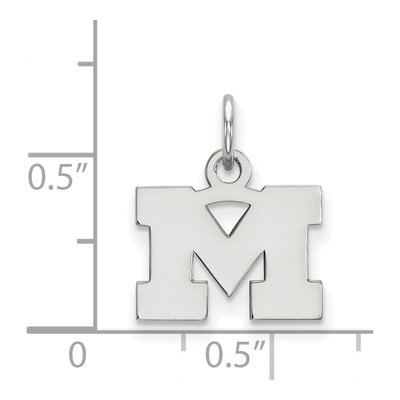 University of Michigan 10K White Gold Extra Small Letter M Pendant – view 2