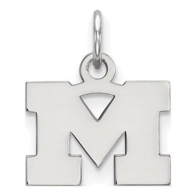 University of Michigan 10K White Gold Extra Small Letter M Pendant