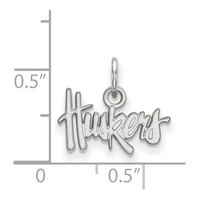 University of Nebraska 10K White Gold Huskers Extra Small Pendant – view 2