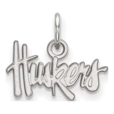 University of Nebraska 10K White Gold Huskers Extra Small Pendant