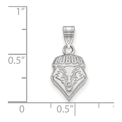 University of New Mexico 10K White Gold Lobos Small Pendant – view 2