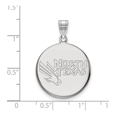 University of North Texas 10K White Gold Large Disc Pendant – view 2