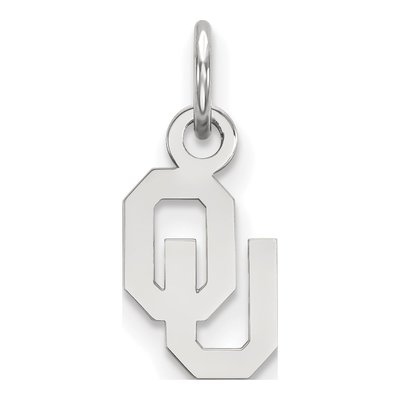University of Oklahoma 10K White Gold O-U Extra Small Pendant